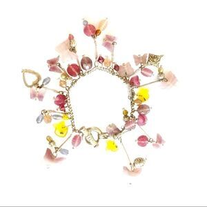 Glass butterfly bead.bracelet charms toggle clasp